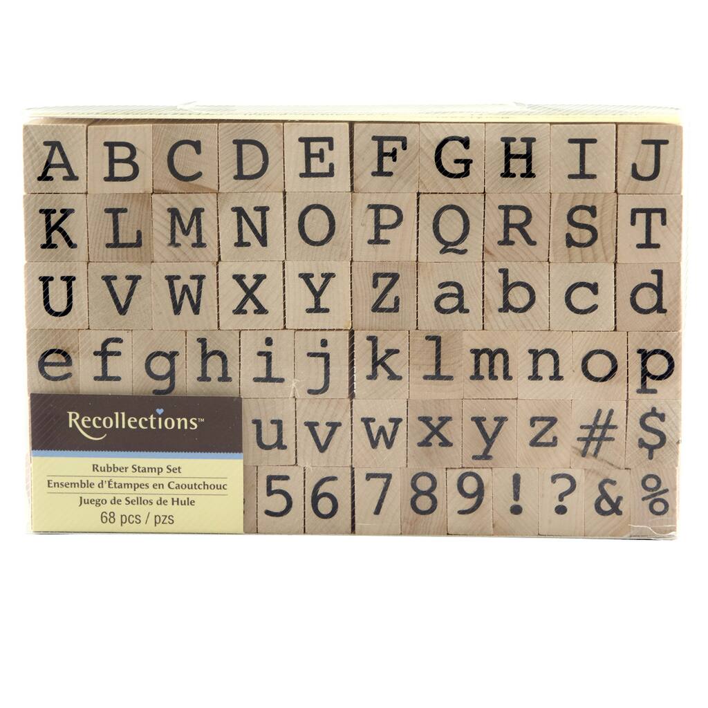 Recollections Wood Stamp Alphabet Numbers Set
